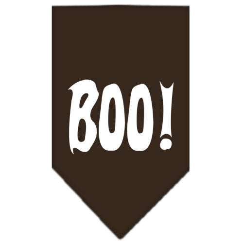 Boo! Screen Print Bandana Cocoa Large GreatEagleInc