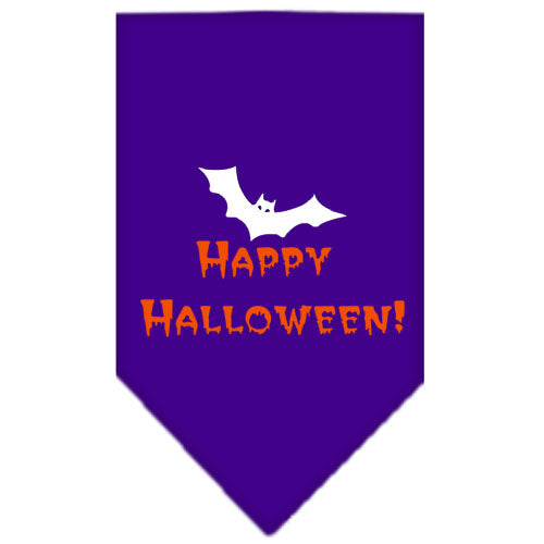 Happy Halloween Screen Print Bandana Purple Large GreatEagleInc