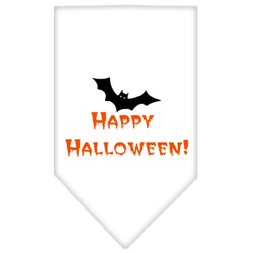 Happy Halloween Screen Print Bandana White Large GreatEagleInc