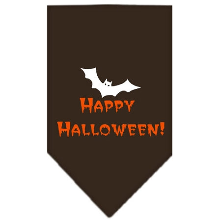 Happy Halloween Screen Print Bandana Cocoa Small GreatEagleInc