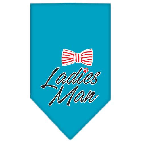 Ladies Man Screen Print Bandana Turquoise Large Default Title