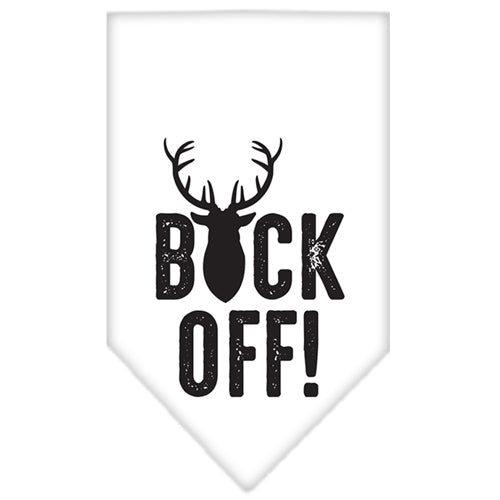 Buck Off Screen Print Bandana White Small Default Title