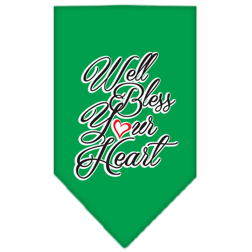 Well Bless Your Heart Siebdruck-Bandana, Smaragdgrün, Größe L