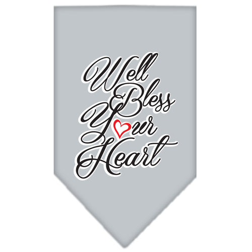 Well Bless Your Heart Siebdruck-Bandana, Grau, Größe L