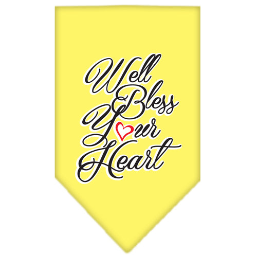 Well Bless Your Heart Screen Print Bandana Yellow Large