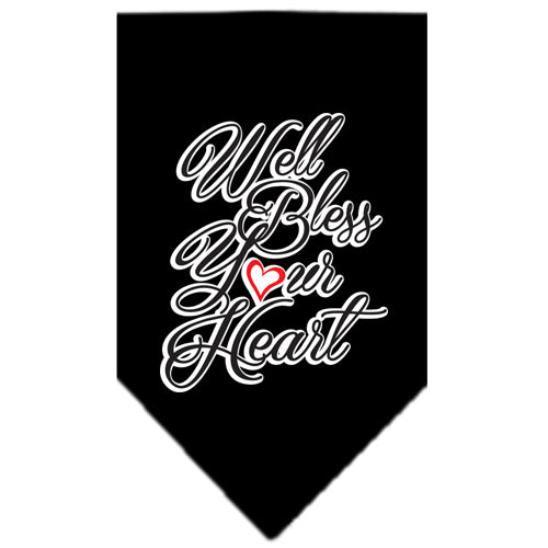 Well Bless Your Heart Screen Print Bandana Black Small Default Title