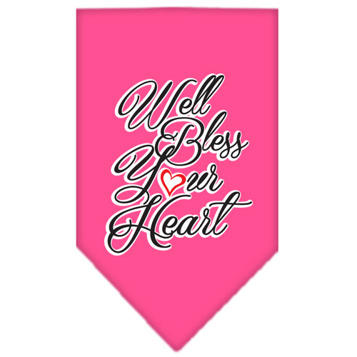 Well Bless Your Heart Screen Print Bandana Bright Pink Small Default Title
