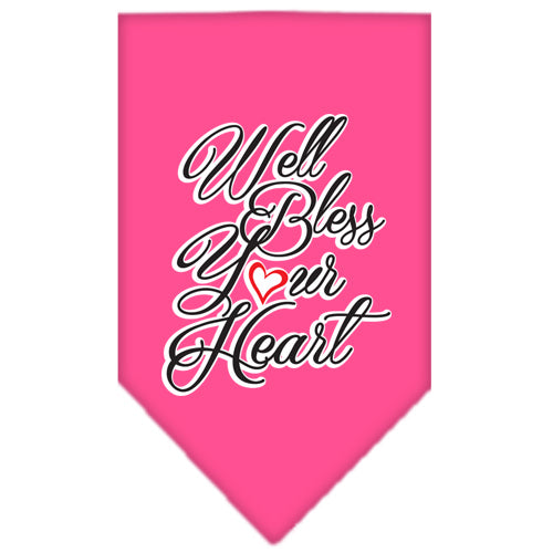 Well Bless Your Heart Siebdruck-Bandana, leuchtend rosa, klein