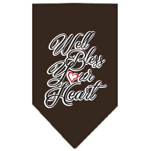 Well Bless Your Heart Screen Print Bandana Brown Small Default Title