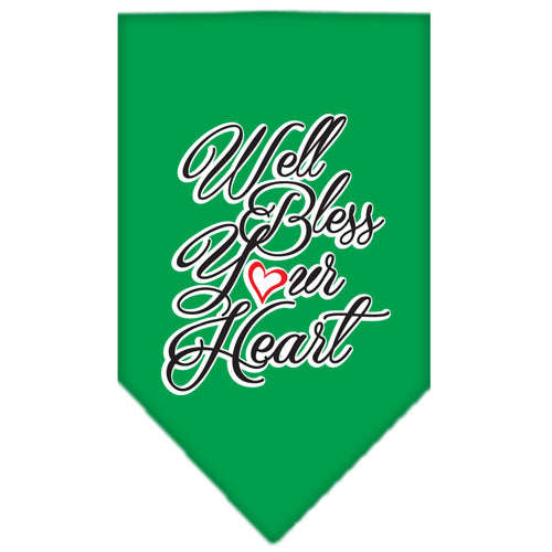 Well Bless Your Heart Screen Print Bandana Emerald Green Small Default Title