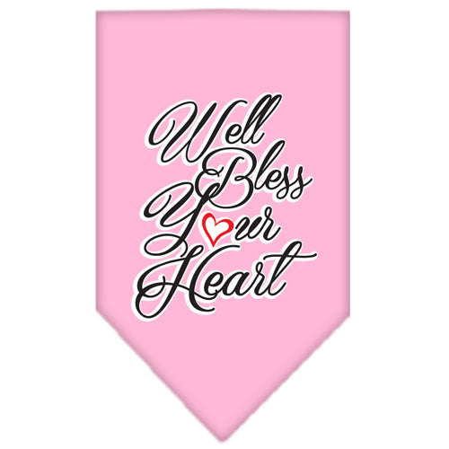 Well Bless Your Heart Screen Print Bandana Light Pink Small