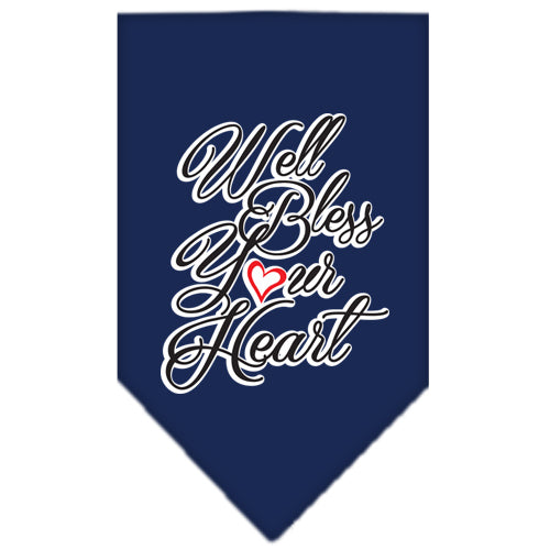 Well Bless Your Heart Screen Print Bandana Navy Blue Small Default Title