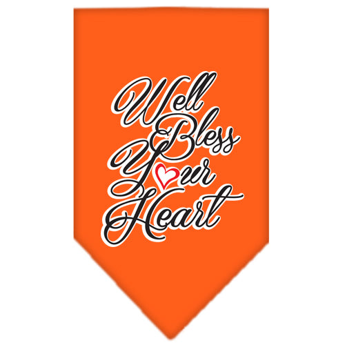 Well Bless Your Heart Screen Print Bandana Orange Small Default Title