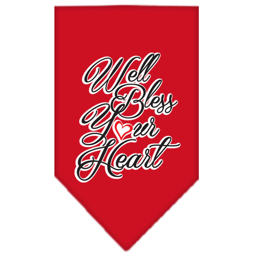 Well Bless Your Heart Screen Print Bandana Red Small Default Title