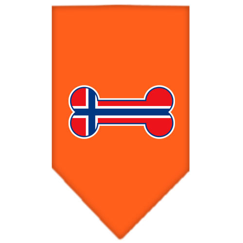 Bone Flag Norway Screen Print Bandana Orange Large GreatEagleInc