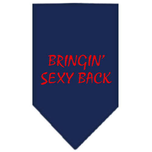 Bringin Sexy Back Screen Print Bandana Navy Blue Large GreatEagleInc