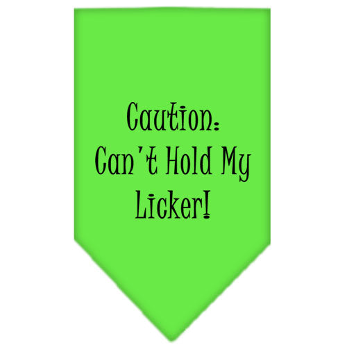 Can't Hold My Licker Screen Print Bandana Lime Green Large GreatEagleInc