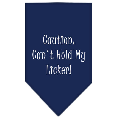 Can't Hold My Licker Screen Print Bandana Navy Blue Large GreatEagleInc