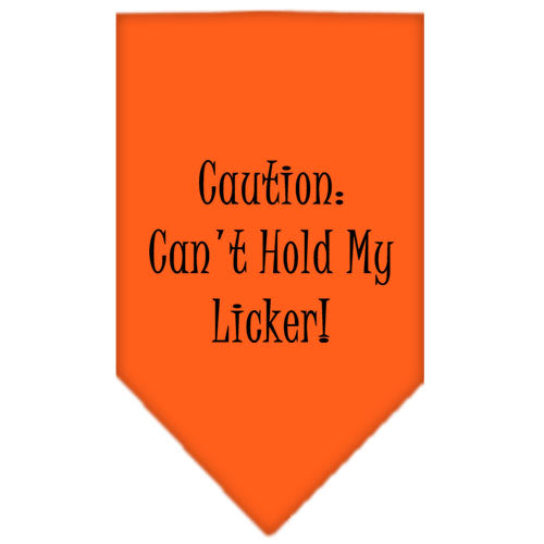 Can't Hold My Licker Screen Print Bandana Orange Large GreatEagleInc