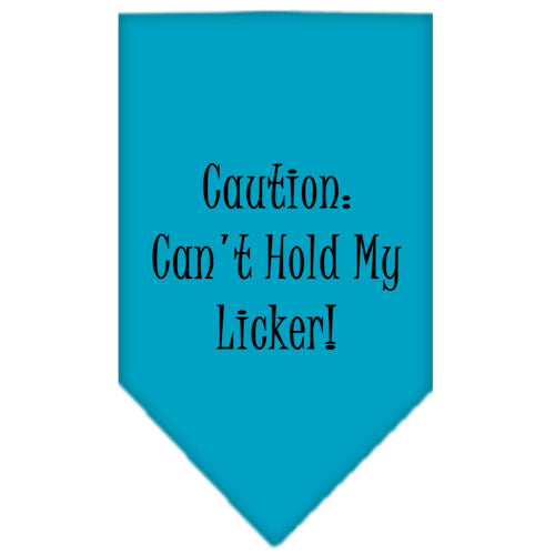 Can't Hold My Licker Screen Print Bandana Turquoise Large GreatEagleInc