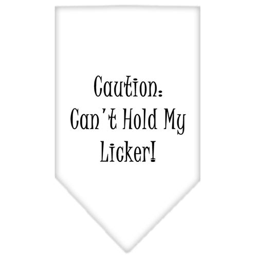 Can't Hold My Licker Screen Print Bandana White Large GreatEagleInc