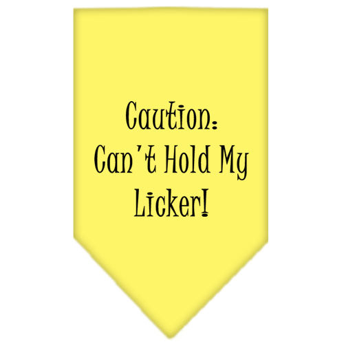 Can't Hold My Licker Screen Print Bandana Yellow Large GreatEagleInc