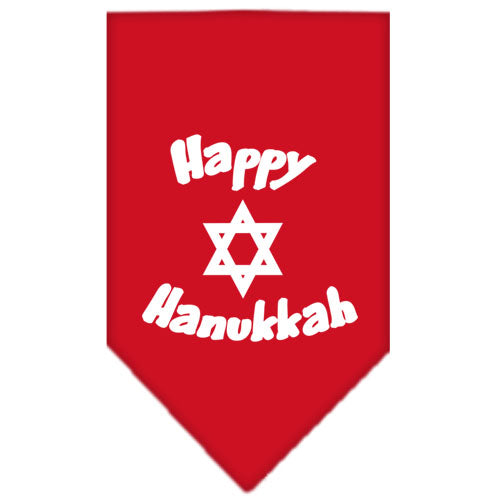 Happy Hanukkah Screen Print Bandana Red Small GreatEagleInc