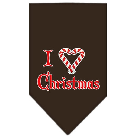 Heart Christmas Screen Print Bandana Cocoa Large GreatEagleInc