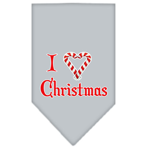 Heart Christmas Screen Print Bandana Grey Large GreatEagleInc