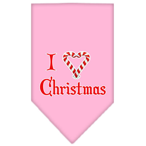 Heart Christmas Screen Print Bandana Light Pink Large GreatEagleInc