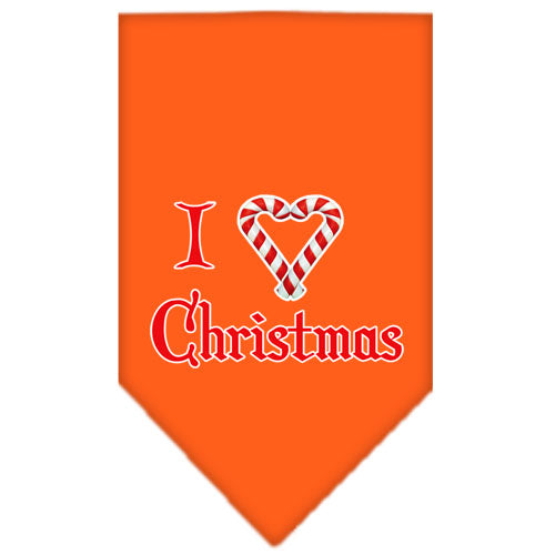 Heart Christmas Screen Print Bandana Orange Large GreatEagleInc