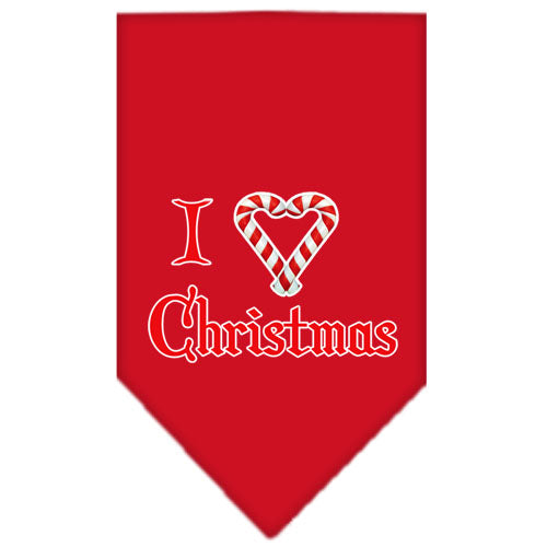 Heart Christmas Screen Print Bandana Red Large GreatEagleInc