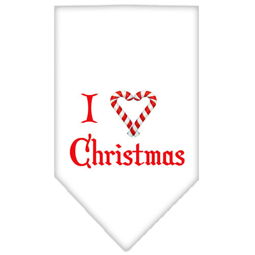 Heart Christmas Screen Print Bandana White Large GreatEagleInc