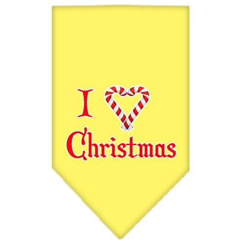 Heart Christmas Screen Print Bandana Yellow Large GreatEagleInc