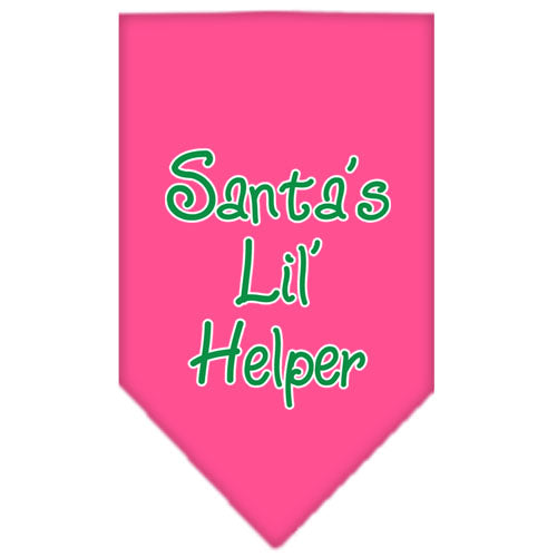 Santa Lil Helper Screen Print Bandana Bright Pink Large GreatEagleInc