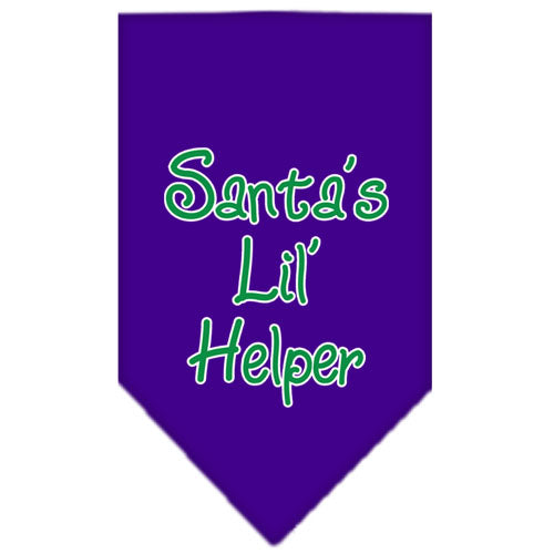 Santa Lil Helper Screen Print Bandana Purple Large GreatEagleInc