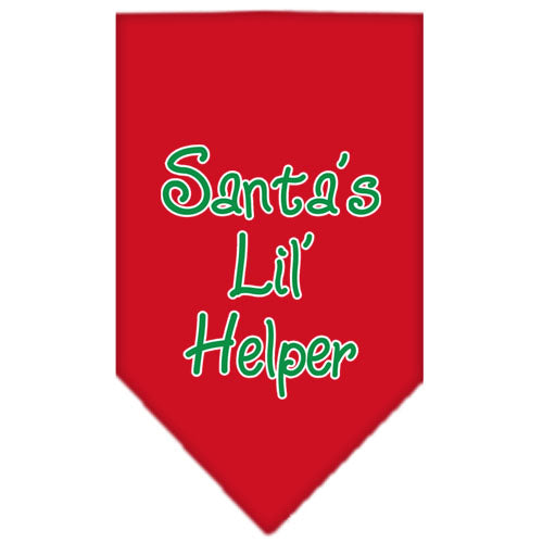 Santa Lil Helper Screen Print Bandana Red Large GreatEagleInc