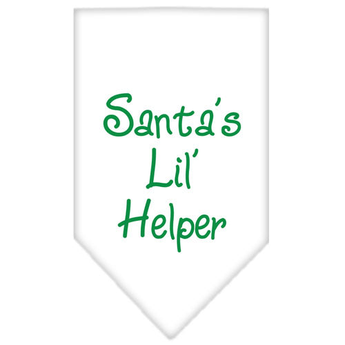 Santa Lil Helper Screen Print Bandana White Large GreatEagleInc