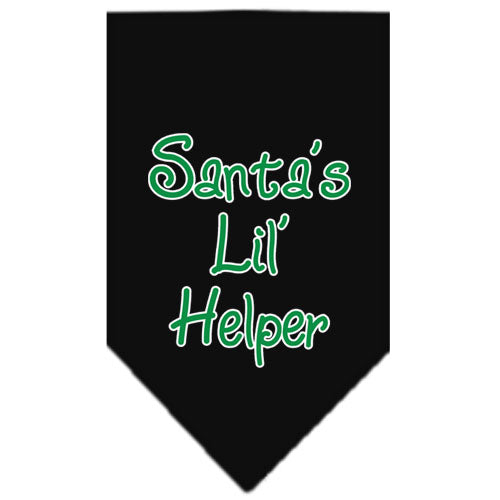 Santa Lil Helper Screen Print Bandana Black Small GreatEagleInc