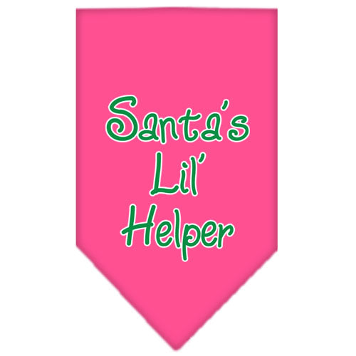 Santa Lil Helper Screen Print Bandana Bright Pink Small GreatEagleInc