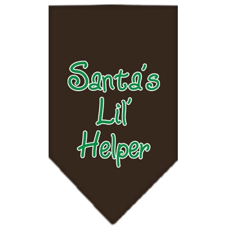 Santa Lil Helper Screen Print Bandana Cocoa Small GreatEagleInc