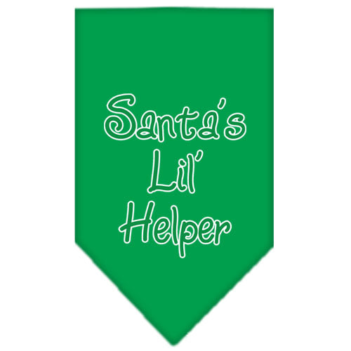 Santa Lil Helper Screen Print Bandana Emerald Green Small GreatEagleInc