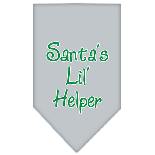 Santa Lil Helper Screen Print Bandana Grey Small GreatEagleInc