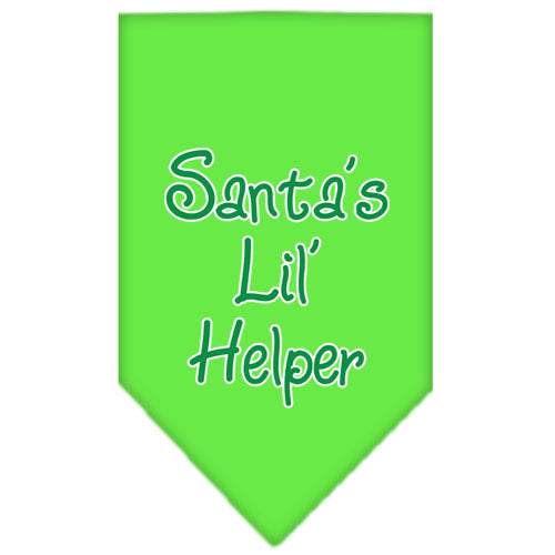 Santa Lil Helper Screen Print Bandana Lime Green Small Default Title
