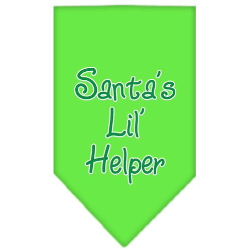 Santa Lil Helper Screen Print Bandana Lime Green Small GreatEagleInc