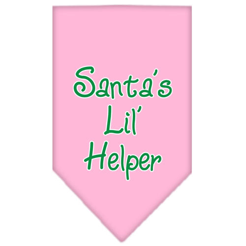 Santa Lil Helper Screen Print Bandana Light Pink Small GreatEagleInc
