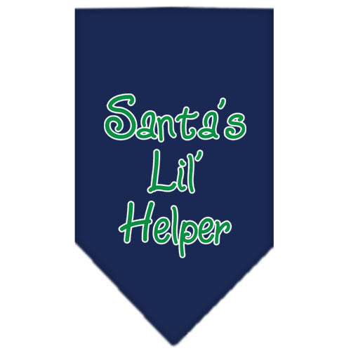 Santa Lil Helper Screen Print Bandana Navy Blue Small GreatEagleInc