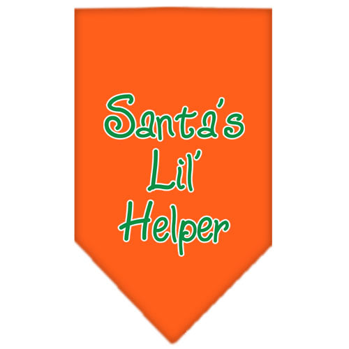 Santa Lil Helper Screen Print Bandana Orange Small GreatEagleInc