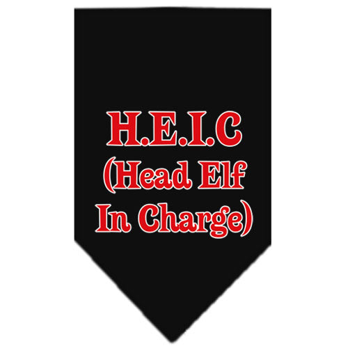 Head Elf In Charge Screen Print Bandana Black Large GreatEagleInc