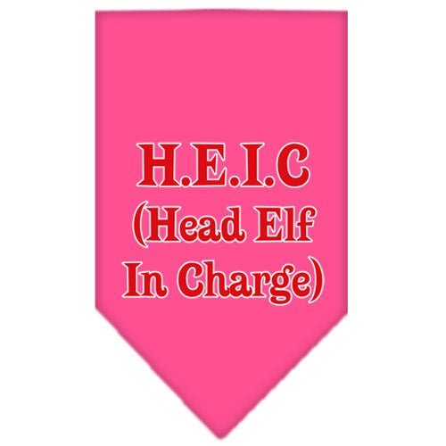 Head Elf In Charge Screen Print Bandana Bright Pink Large GreatEagleInc
